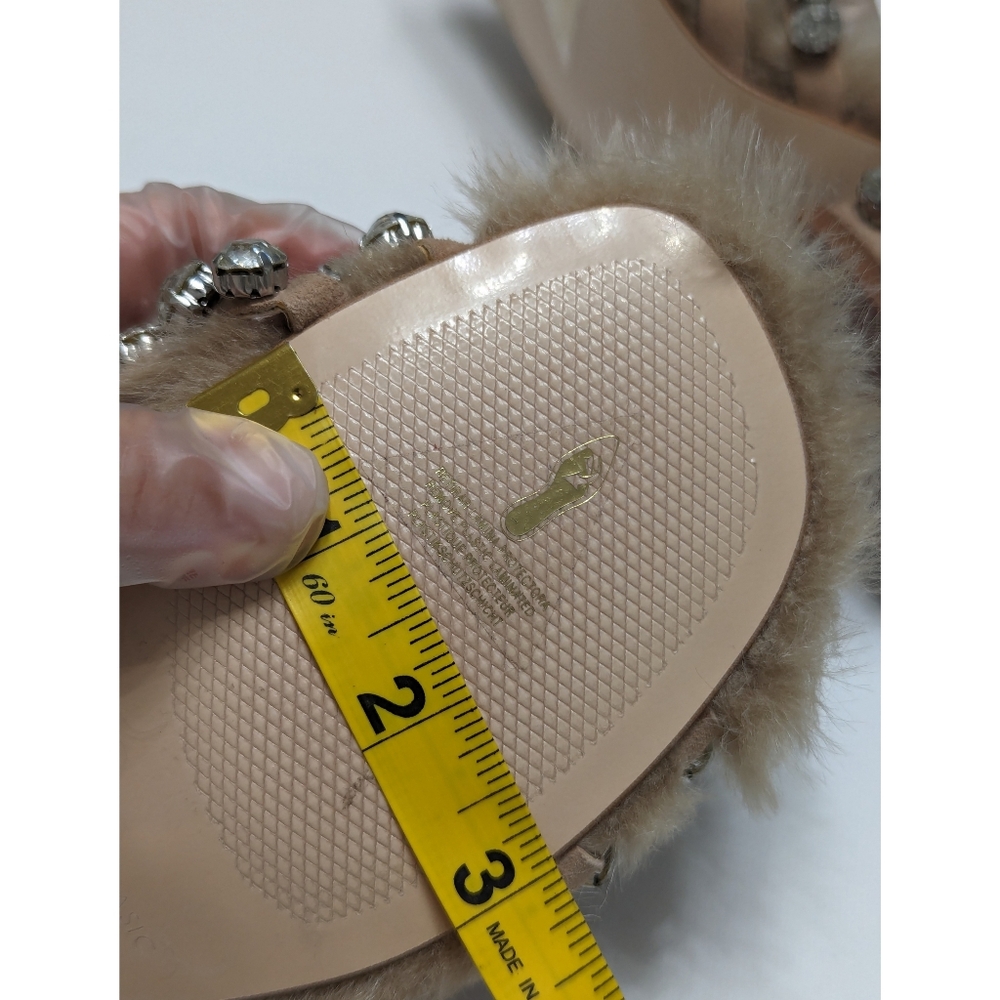 ZARA Limited Edition Exclusive Collection Rhinestone Faux Fur Leather Sandals 6 - Picture 14 of 15